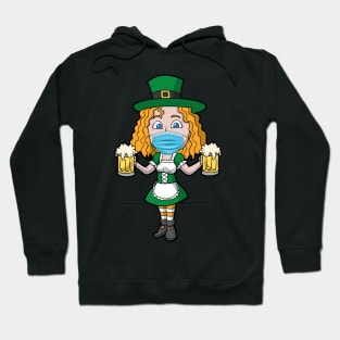 Irish Girl Beers Mask St Patrick's Day Hoodie